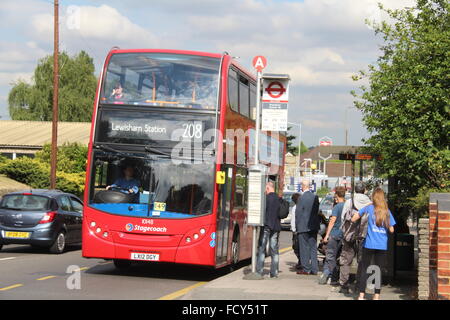 Alexander Dennis begrenzt ADL 400 Doppeldecker Bus in Orpington für Stagecoach Selkent Arbeit an einem Tfl London-Bus-service Stockfoto