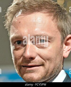 Christian Lindener, Frontmann der FDP, Freiburg, 21. Januar 2016. Stockfoto
