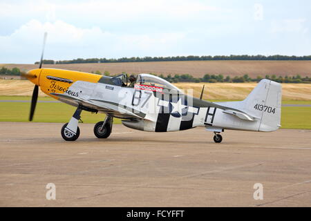 Nordamerikanischer Mustang P51D wilder Frankie G-BTCD bei Duxford Air Show, England, UK Stockfoto