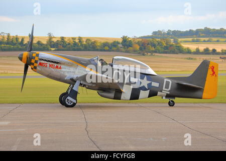 Nordamerikanischer Mustang P-51 D Miss Velma N251RJ bei Duxford Air Show, England, UK Stockfoto