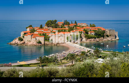 Insel Sveti Stefan in Montenegro Stockfoto