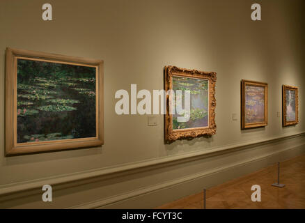 Royal Academy of Arts, London, UK. 26. Januar 2016. Claude Monet, Seerosen. Drücken Sie die Aussicht auf die große Ausstellung Malerei der moderne Garten: Monet, Matisse. Die Ausstellung untersucht die Rolle der Gärten in den Gemälden von Claude Monet und seine Zeitgenossen, von den frühen 1860er Jahren bis in die 1920er Jahre, bringt es zusammen über 120 Werke aus öffentlichen Institutionen und privaten Sammlungen in Europa und den USA, darunter 35 Gemälde von Monet neben selten gesehene Meisterwerke von Pierre Bonnard, Emil Nolde, Gustav Klimt und Wassily Kandinsky. Bildnachweis: Artsimages/Alamy Live-Nachrichten Stockfoto