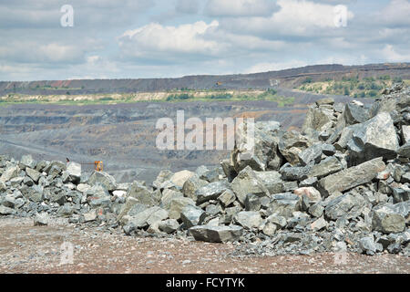 Blick auf die Eisenerz Tagebau Website Stockfoto