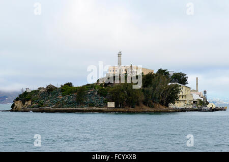 Annäherung an die Insel Alcatraz, San Francisco, Kalifornien, USA Stockfoto