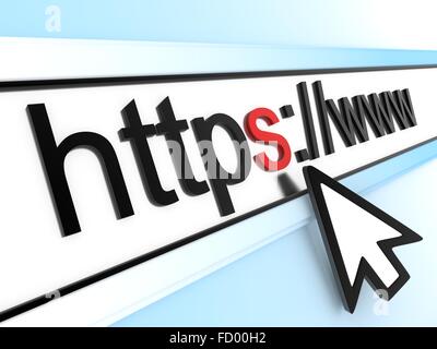 Computer-Adresszeile (durchgeführt in 3d) Stockfoto