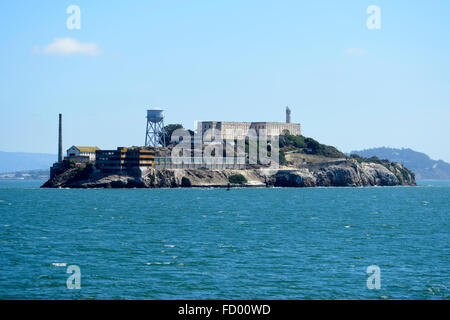 Blick auf Alcatraz Insel von Sausalito Ferry, San Francisco, Kalifornien, USA Stockfoto