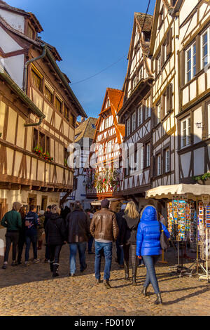 Fachwerkhäusern in Petite France Viertel von Straßburg Elsass Frankreich Stockfoto