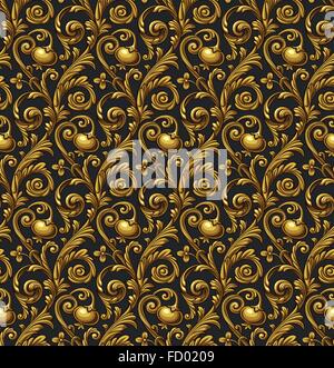 Vektor nahtlose Blumenmuster mit Granatapfel Stock Vektor