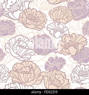Vektor nahtlose Blumenmuster mit Mohnblumen in Pastelltönen Stock Vektor