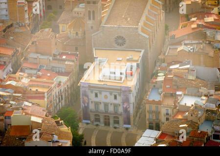 Luftbild von Igualada Rathaus Stockfoto