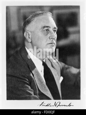 Franklin D Roosevelt. Porträt des Franklin D Roosevelt, der 32. Präsident der USA, c. 1941 unterzeichnet Stockfoto