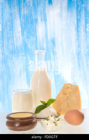 Milchprodukte, Stillleben Stockfoto