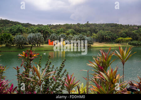 Hélio Oiticica Installation, Inhotim Botanischer Garten und Museum für zeitgenössische Kunst, Belo Horizonte, Minas Gerais, Brasilien Stockfoto