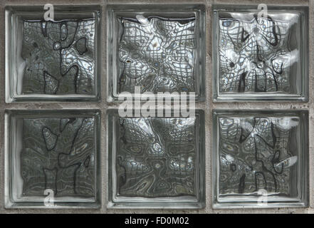 Glaswand Blöcke. Hintergrundtextur. Stockfoto