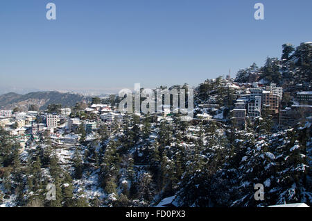 Shimla im Winter, Himachal Pradesh, Indien Stockfoto