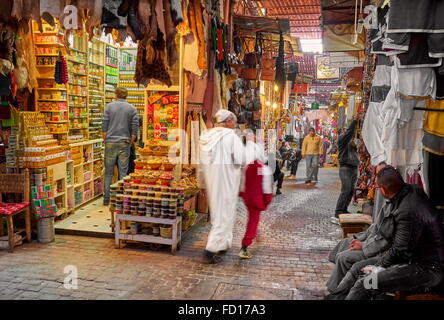 Medina von Marrakesch, lokalen Souk, Marokko, Afrika Stockfoto