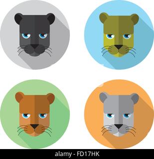 [EPS10] Panther Kopf Symbole Stock Vektor