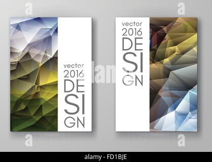 Broschüre mehrfarbige polygonalen Mosaik Hintergründe Stock Vektor