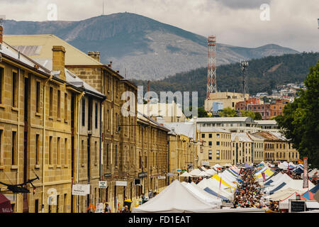 Salamanca Markets, Salamanca Place, Hobart, Tasmanien, Australien Stockfoto