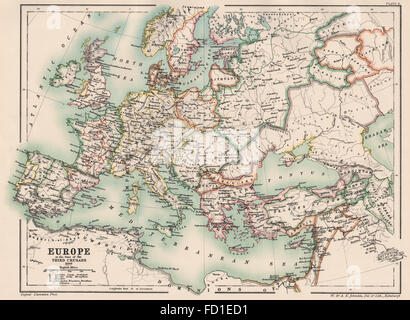 Europa/Heiliges Römisches Reich: zum Zeitpunkt der dritten Kreuzzug 1190 1902 alte Karte Stockfoto