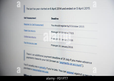London, UK, 27. Januar – nur fünf Tage Zeit, um die Steuererklärung abgeben oder erwarten eine Geldstrafe von £100 Stockfoto