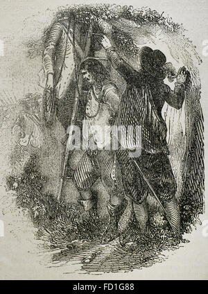 Armand Charles De La Porte, Duc De La Meilleraye (1632-1713). Französischer general, Grand Master und Kapitän-General der Artillerie. La Meilleraye befiehlt die Gesandten aus Bordeaux, gehängt zu werden. Gravur. des 19. Jahrhunderts. Stockfoto