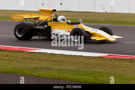 Ein März 721, im Wettbewerb mit der FIA Masters Historic Formel eine Rasse, bei der Silverstone Classic 2015. Stockfoto