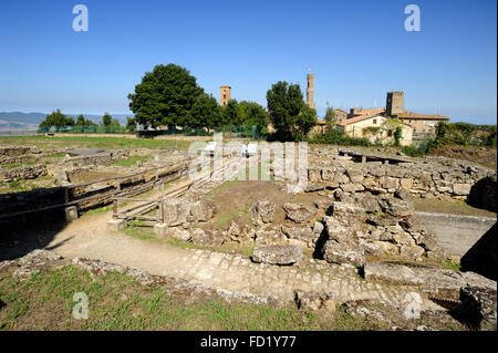 Etruskische akropolis, Volterra, Toskana, Italien Stockfoto