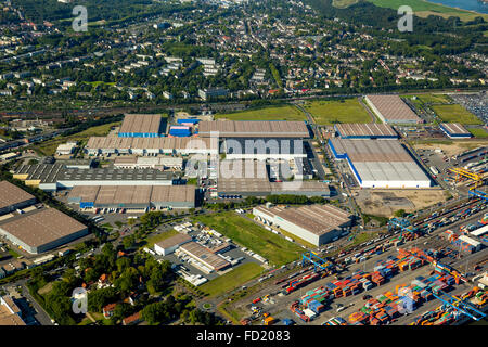 Duisport Logport I, Logistik-center Rheinhausen, Duisburg, Ruhr District, North Rhine-Westphalia, Deutschland Stockfoto