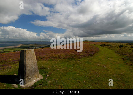 Die Aussicht vom Llanmadoc Hill auf der Gower Halbinsel, Süd-Wales, ist der Blick Richtung Norden. Stockfoto