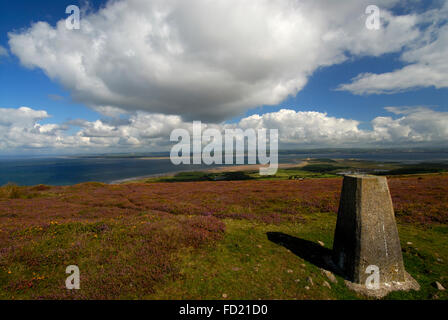 Die Aussicht vom Llanmadoc Hill auf der Gower Halbinsel, Süd-Wales, ist der Blick Richtung Norden. Stockfoto