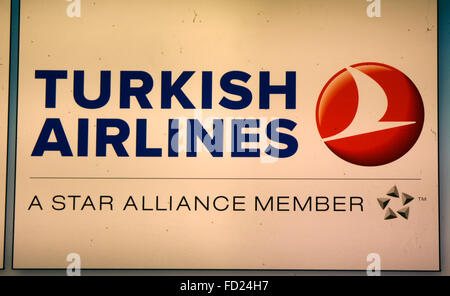 Markenname: "Turkish Airlines", Berlin. Stockfoto