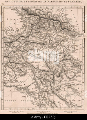 WESTERN ASIA:Transcaucasia.Iraq Georgien Armenien Aserbaidschan Türkei Iran, 1828-Karte Stockfoto