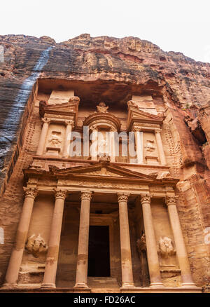 Al Khazneh - die Schatzkammer der antiken Stadt Petra, Jordanien Stockfoto