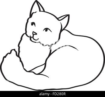 Kontur einer Katze Stock Vektor