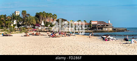 Horizontale (2 Bild Heftung) Blick von Praia de Santa Maria auf Sal auf den Kapverden. Stockfoto