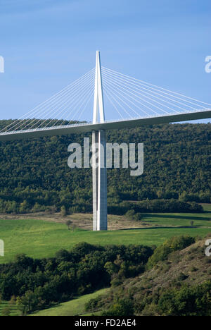 Pylon des Millau Viaduct, Frankreich Stockfoto