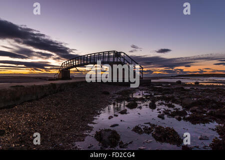 Sonnenuntergang an der Brücke nach nirgendwo, Dunbar Stockfoto