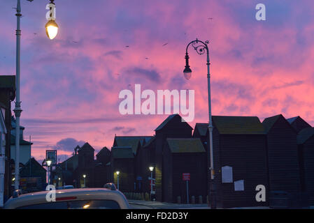 NET-Hütten, Rock-a-Nore, Hastings Altstadt. East Sussex. England. VEREINIGTES KÖNIGREICH. Europa Stockfoto