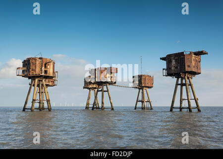 Farbfoto von Mounsell Forts im roten Sand (Themse-Mündung, London) Stockfoto