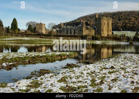 Der Südturm und Halle reichen. Stokesay Castle, Shropshire. England. VEREINIGTES KÖNIGREICH. Europa Stockfoto