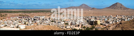 Horizontale (4 Bild Heftung) Blick von Espargos in Kap Verde. Stockfoto