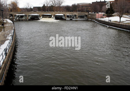 Flint River, Flint, Michigan 2016 Stockfoto