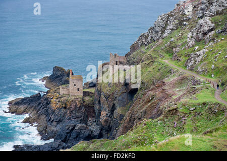 Die Krone-Minen auf Botallack an der Küste von Cornwall in England, UK Stockfoto