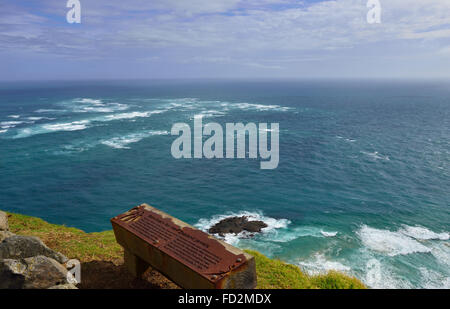 Tasmanische See und Pazifik kollidieren am Cape Reinga den Norden westlichsten Zipfel der Halbinsel Aupouri Nordspitze Neuseelands Stockfoto