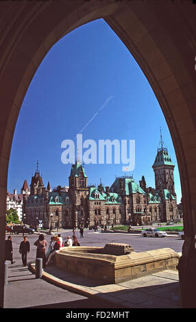 Linken Block des kanadischen Parlamentsgebäude, Ottawa, Ontario Stockfoto