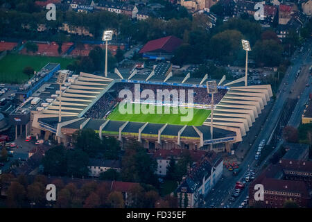 Luftaufnahme, RewirpowerSTADION Bochum VfL Bochum gegen 1. FC Nürnberg, Bundesliga-Stadion, Fußball-Stadion in Bochum, Nacht Stockfoto