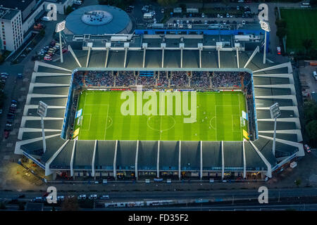 Luftaufnahme, RewirpowerSTADION Bochum VfL Bochum gegen 1. FC Nürnberg, Bundesliga-Stadion, Fußball-Stadion in Bochum, Nacht Stockfoto