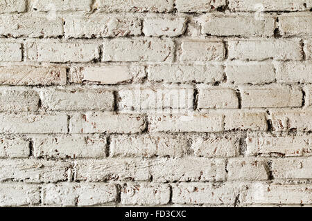 Zusammenfassung Hintergrund alte weiße Mauer Risse und Kratzer. Landschaftsstil. Große Hintergrund oder Textur. Stockfoto