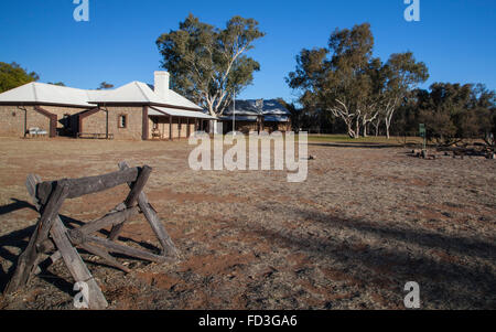 Die alte Telegraph Station (ca. 1871) an der Alice Springs Telegraph Station Historical Reserve Stockfoto